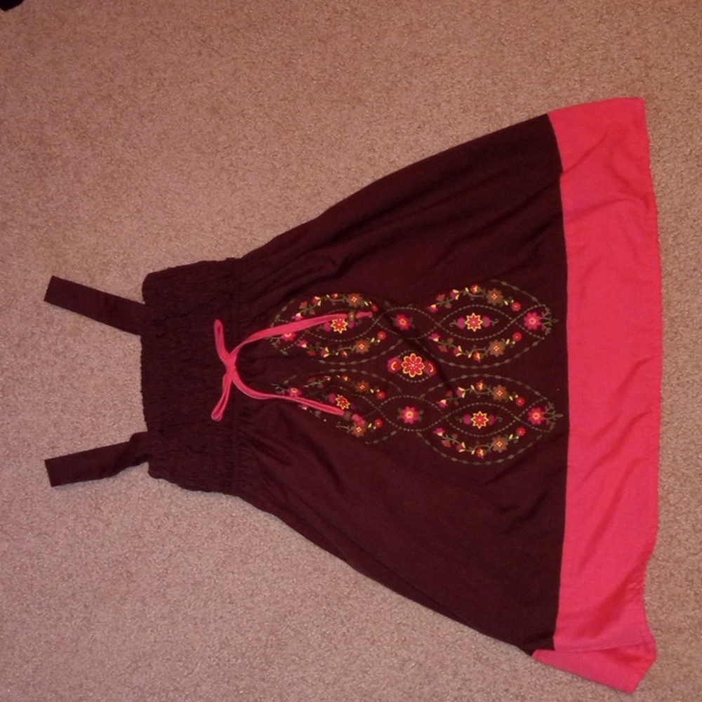 Pinky girls size 6 red and pink floral dress